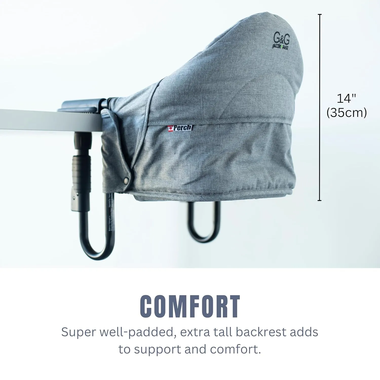 guzzie Guss Portable Clip on High Chair for Baby Seat - Folding and Easy Setup for Travel, Home, Restaurants, Picnics - Machine Washable Fabric - Bordeaux