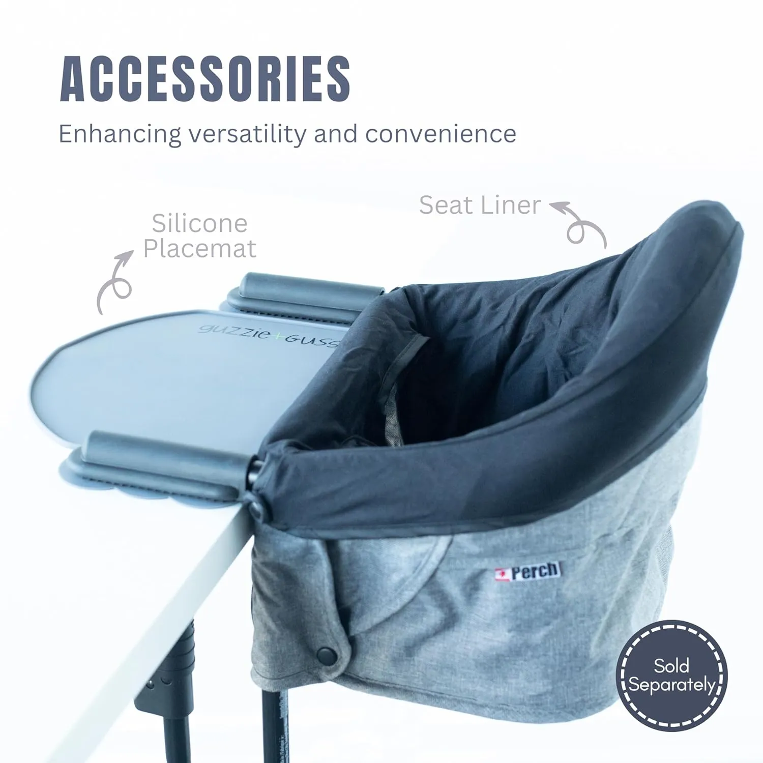 guzzie Guss Portable Clip on High Chair for Baby Seat - Folding and Easy Setup for Travel, Home, Restaurants, Picnics - Machine Washable Fabric - Bordeaux