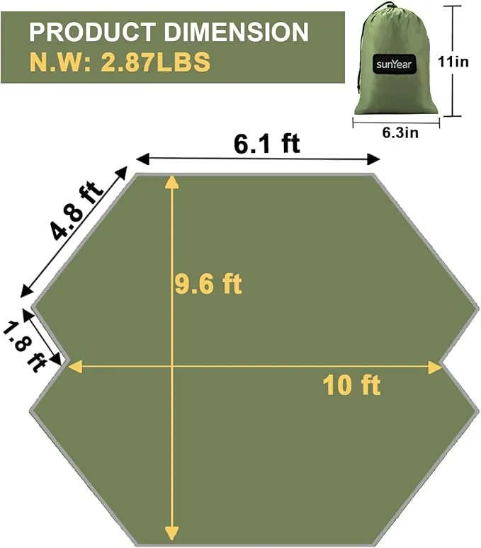 Hammock Tent Rain Fly-Camping Hammock Outdoor Tarp-Small Door Design-Keep Side Wind Rain-Best for Backpacking Hiking Camping Survival