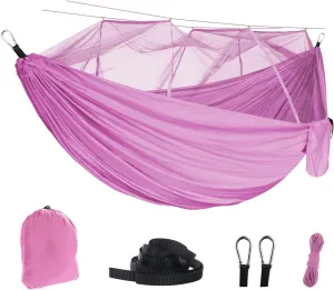Hammock with Mosquito Net Lightweight Jungle Hammock for Trekking, Backpacking, Nylon Travel Hammock with Mosquito for Travel, Garden, Hiking, Survival (Color : K)