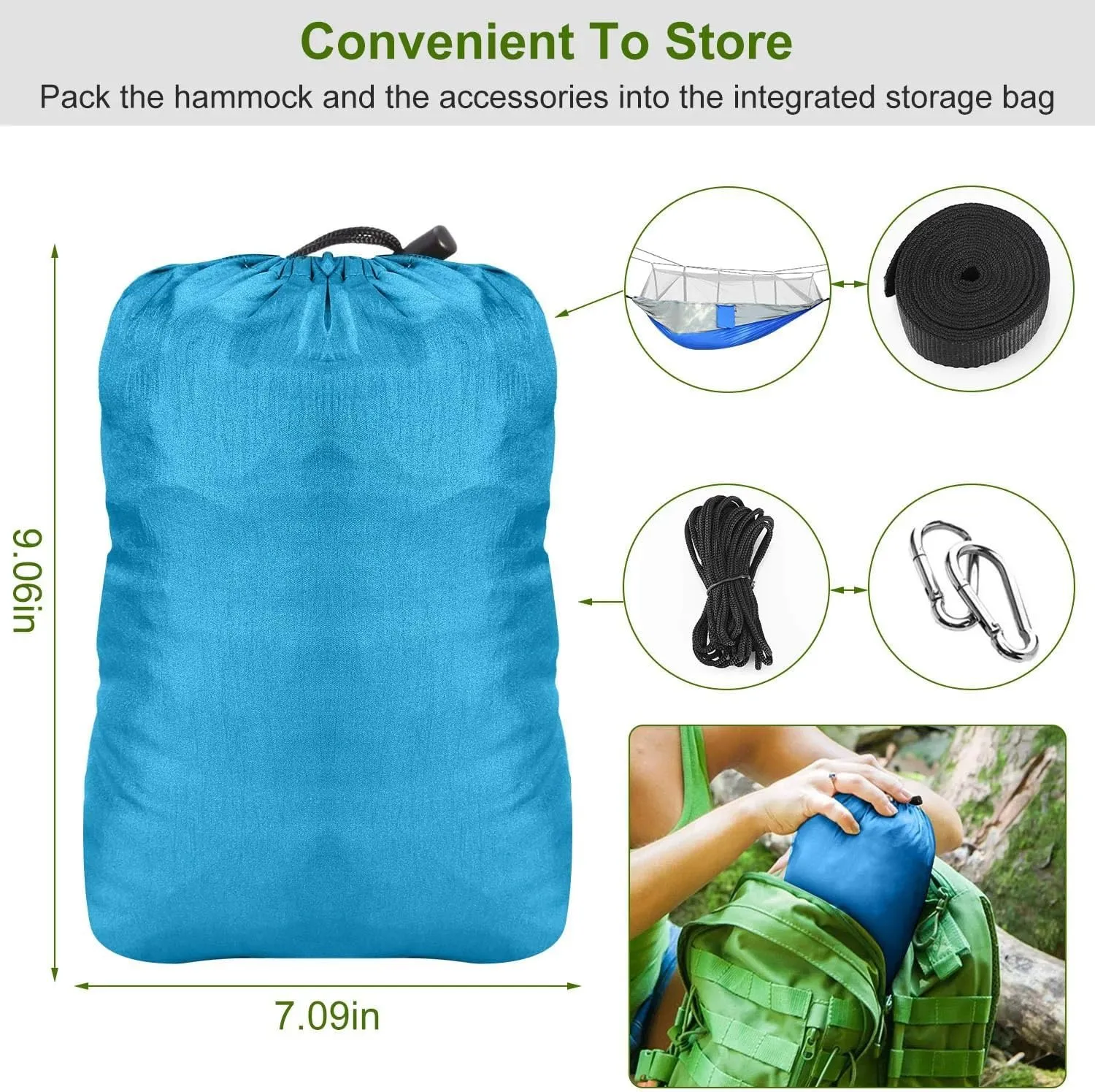 Hammock with Mosquito Net Lightweight Jungle Hammock for Trekking, Backpacking, Nylon Travel Hammock with Mosquito for Travel, Garden, Hiking, Survival (Color : K)