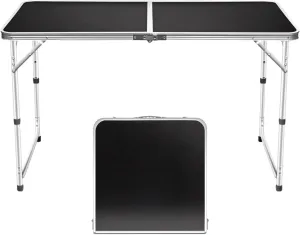 H&B Luxuries Portable Height Adjustable Aluminum Folding Camping Table with Carry Handle FT-ACFT1