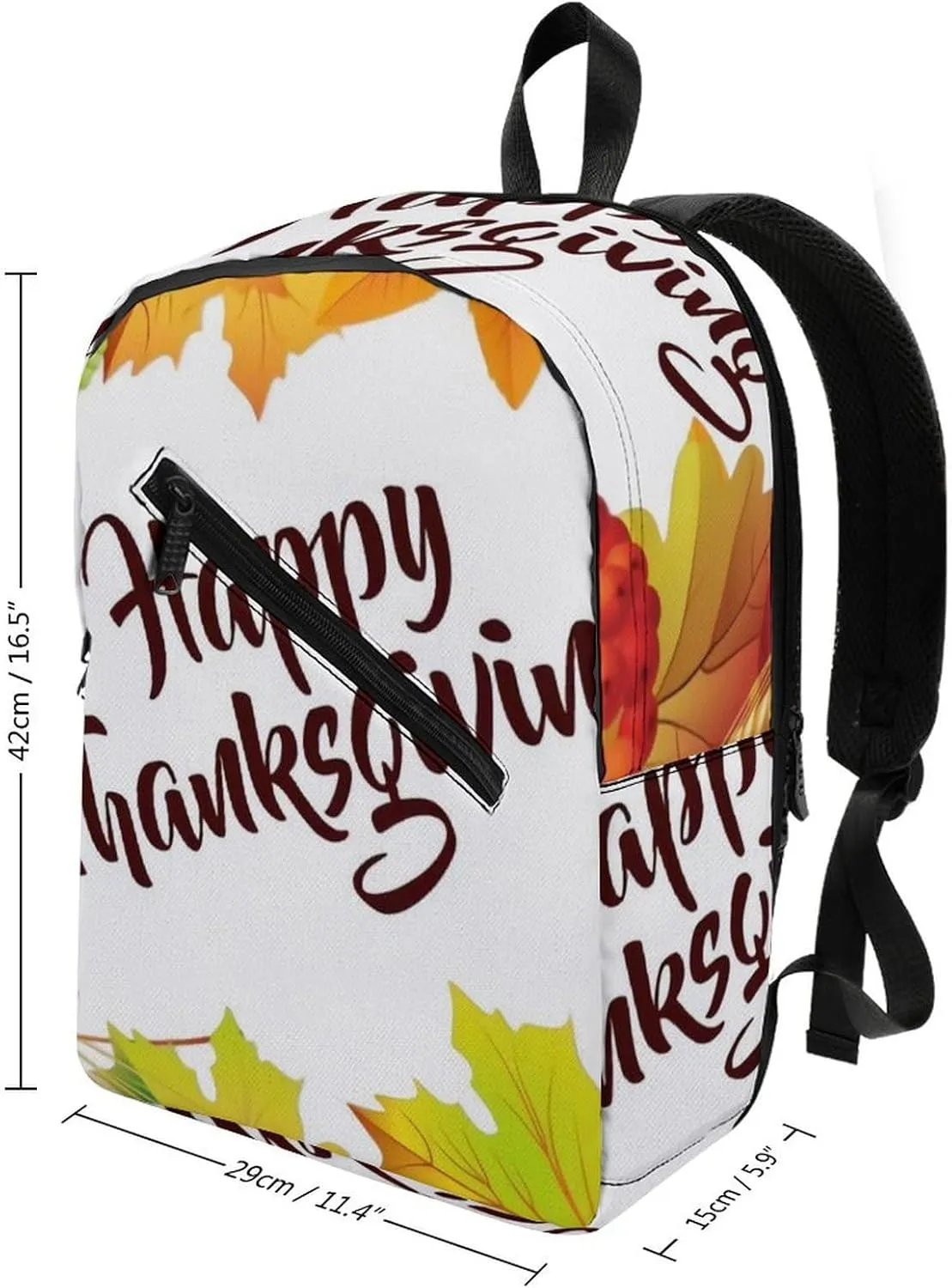 Happy Thanksgiving Foliage Classic Neutral Casual Lightweight Laptop Backpack Made of Materials, Suitable for Multiple Uses