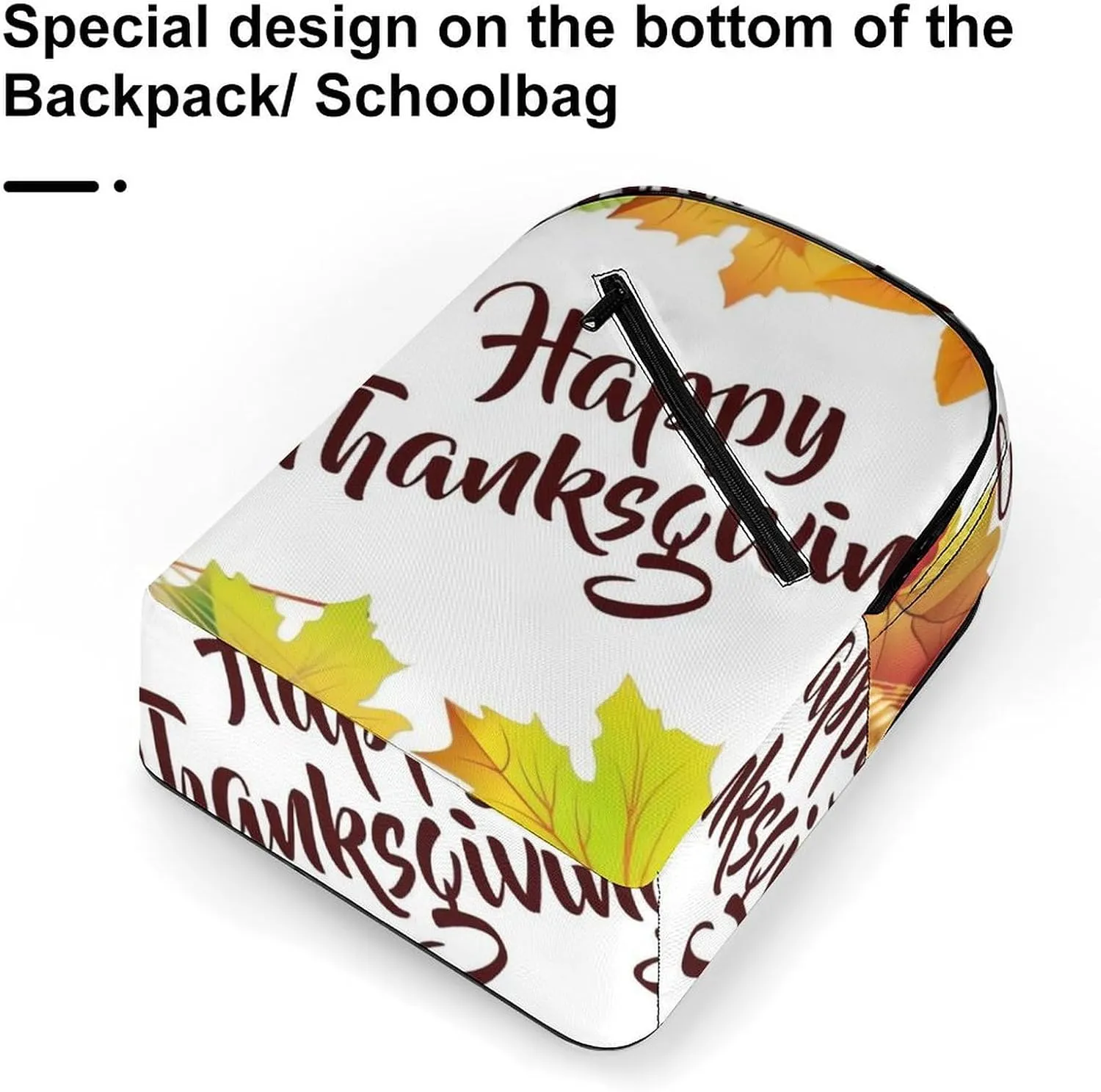 Happy Thanksgiving Foliage Classic Neutral Casual Lightweight Laptop Backpack Made of Materials, Suitable for Multiple Uses