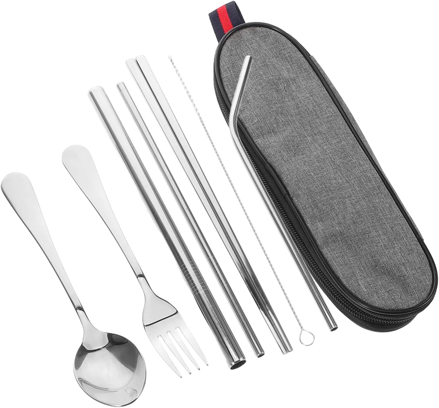Happyyami Portable Camping Tableware 304 Stainless Steel Utensils Set Compact for Travel Picnic Hiking