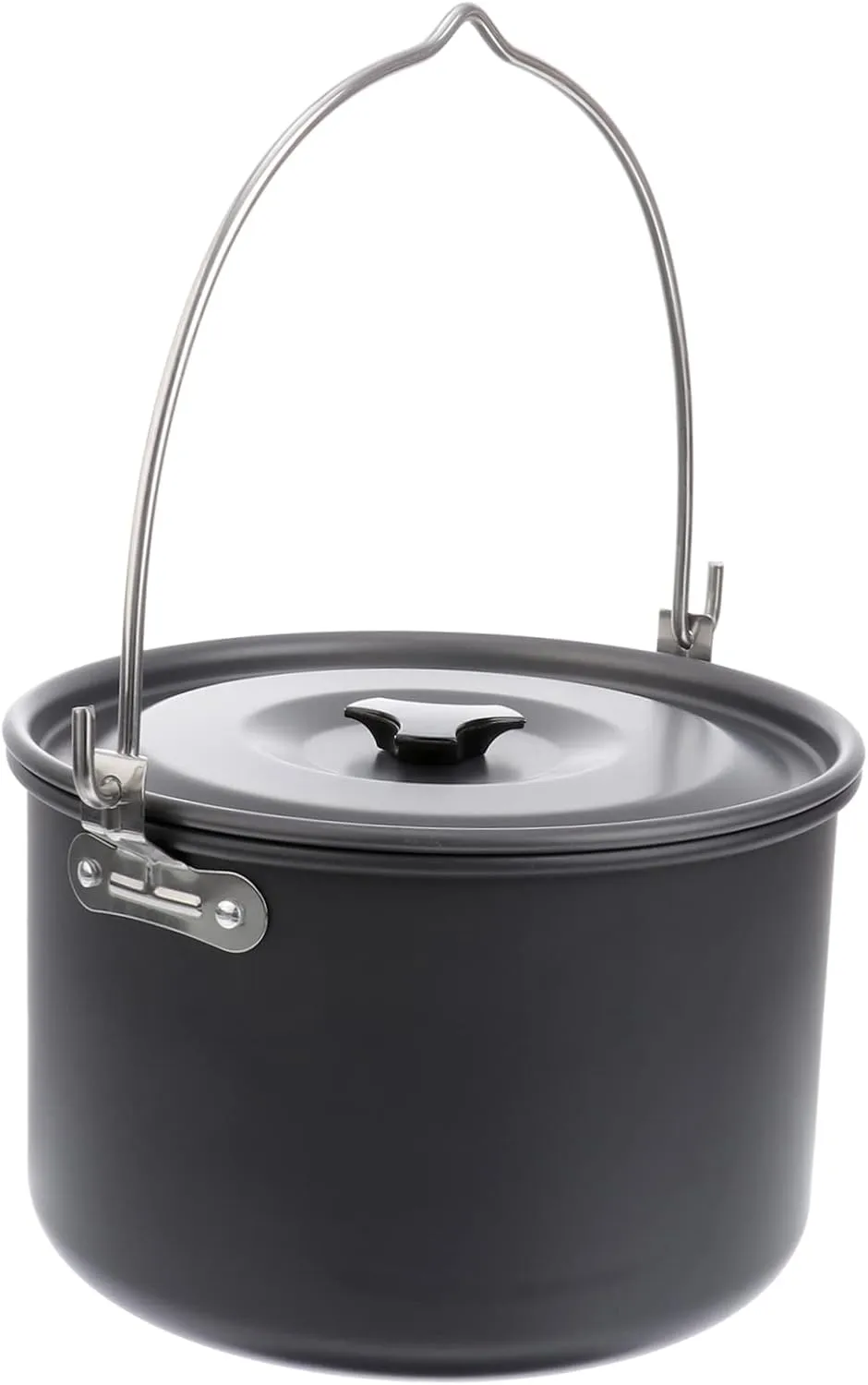 Hard Anodized Aluminum Pot 4l Camping Cookware Portable Grill Hiking Kettle Outdoor Picnic Utensil