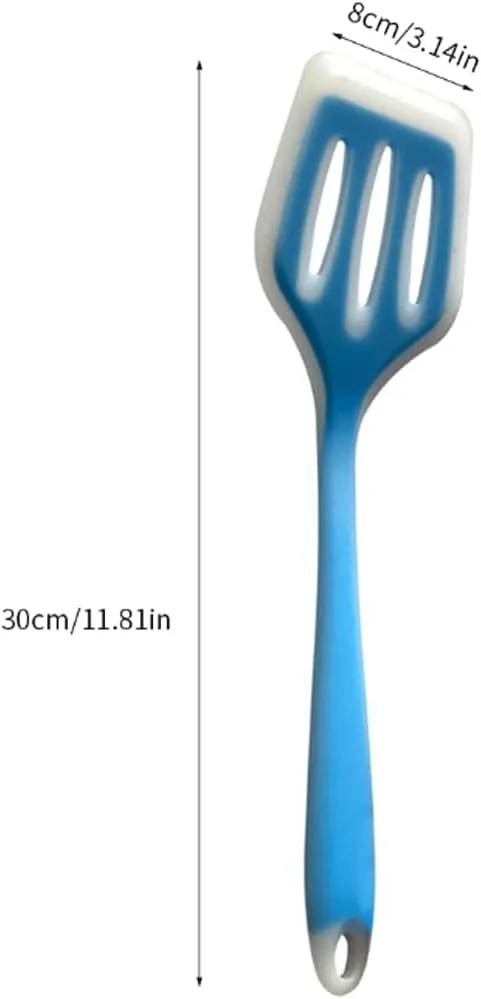 Heat Resistant Spatula White Silicone Edge Frying Shovel Non-Stick Chef Kitchen Utensils Set for Nonstick Cookware Frying Eggs