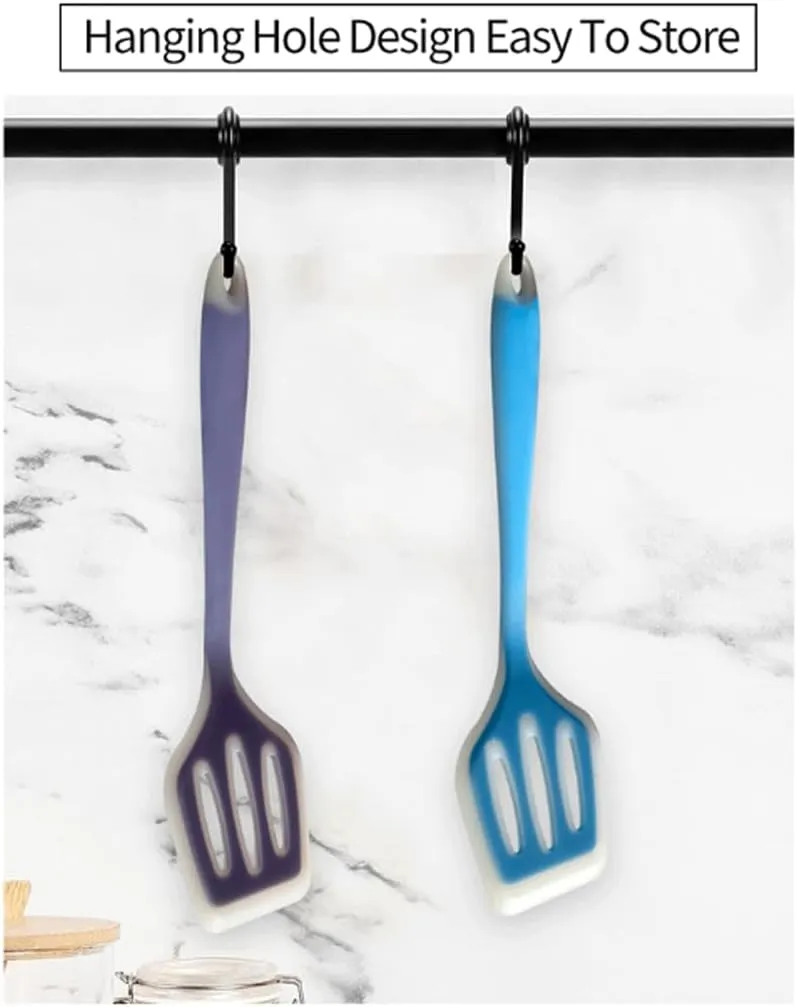 Heat Resistant Spatula White Silicone Edge Frying Shovel Non-Stick Chef Kitchen Utensils Set for Nonstick Cookware Frying Eggs