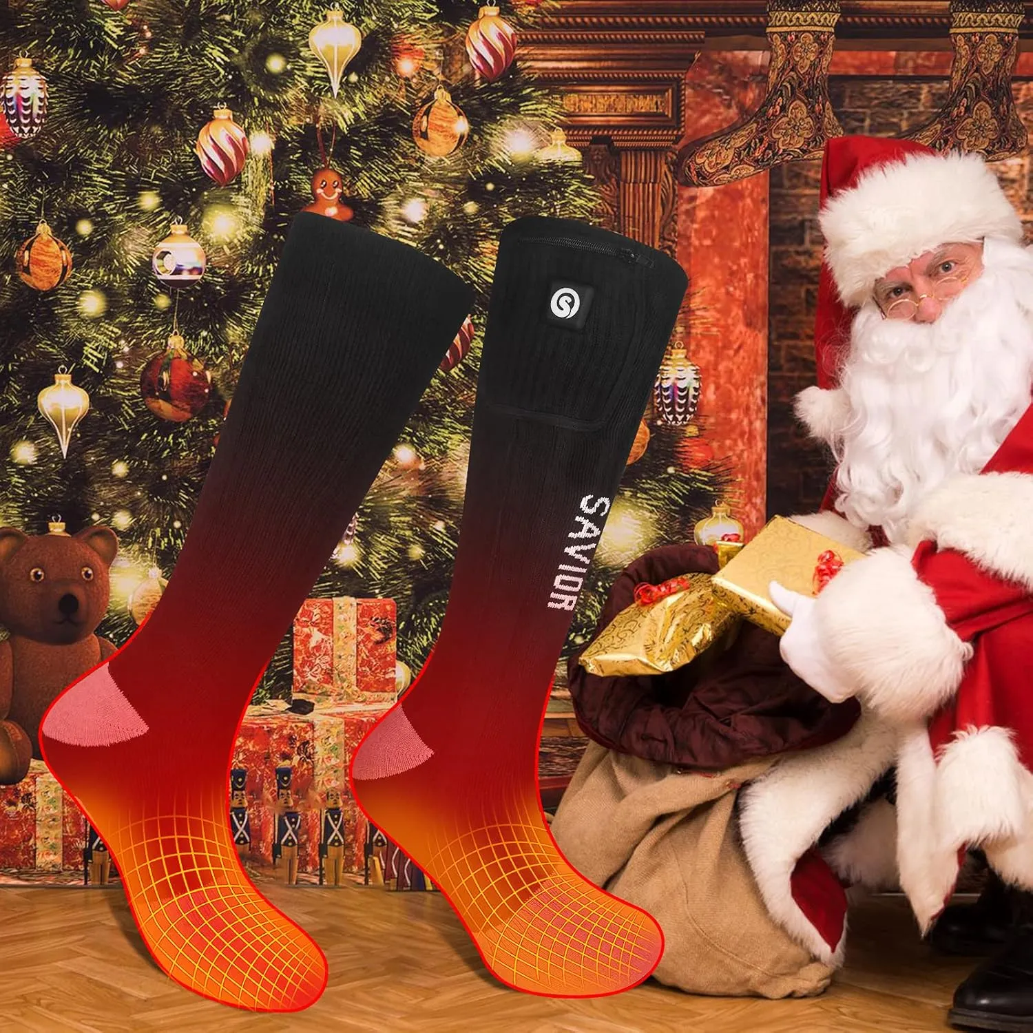 Heated Socks for Men Women, Battery Powered Thermal Electric Socks for Cold Feet,Camping Hunting Winter Foot Warmers
