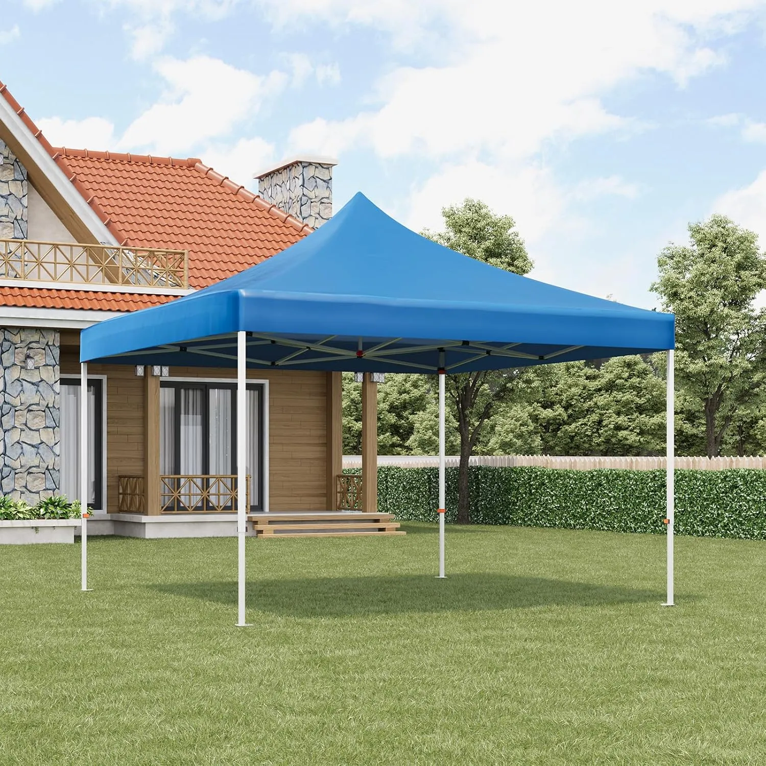 Heavy Duty 10x10 Commercial Canopy Tent Waterproof Instant Pop Up Shelter for Weddings/Parties/Events,Includes Upgraded Roller Bag, Stakes & Ropes,Navy Blue