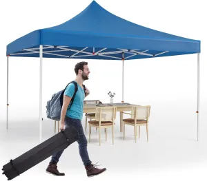 Heavy Duty 10x10 Commercial Canopy Tent Waterproof Instant Pop Up Shelter for Weddings/Parties/Events,Includes Upgraded Roller Bag, Stakes & Ropes,Navy Blue