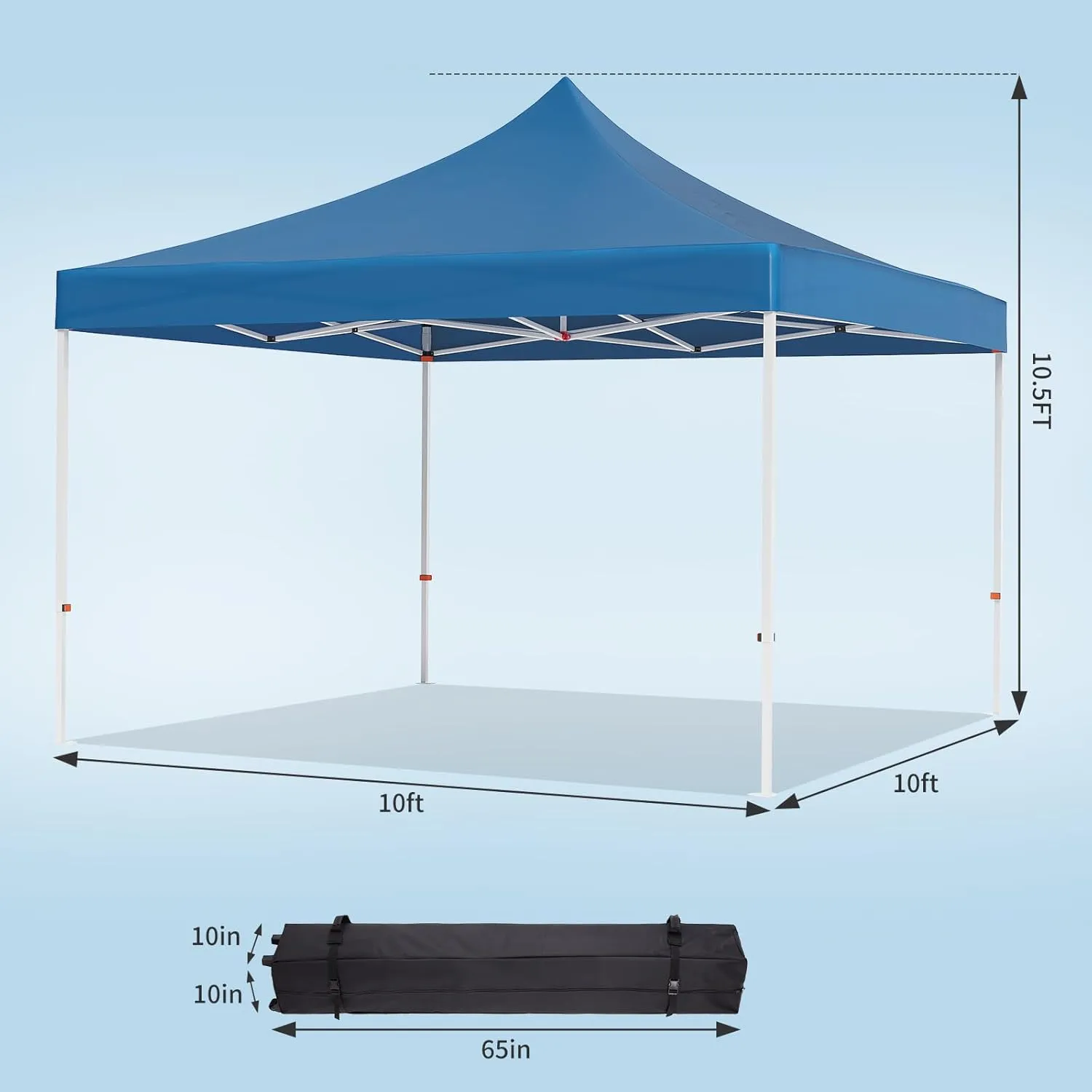 Heavy Duty 10x10 Commercial Canopy Tent Waterproof Instant Pop Up Shelter for Weddings/Parties/Events,Includes Upgraded Roller Bag, Stakes & Ropes,Navy Blue