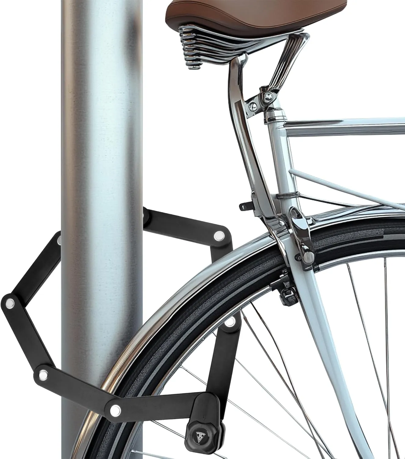 Heavy Duty Anti-Theft Folding Bike Lock, Combination Fold Chain Lock for Bicycle Scooter Motorcycle, 0.8 Inches Wide 0.3 Inches Thick Alloy Steel, Anti-Pinch, Anti-Crush, Anti-Saw, 85 cm