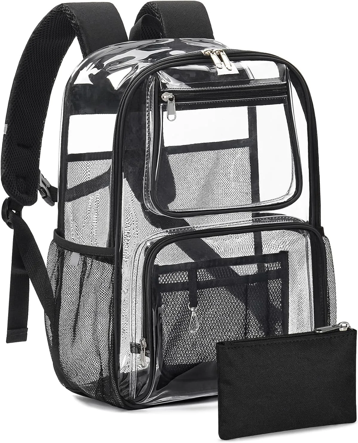 Heavy Duty Clear Backpack For Women Men Boys Girls, Large Clear Bookbag For School, 17 Inch See Through Backpack