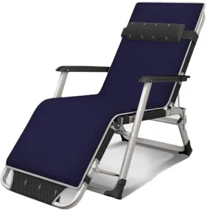 Heavy Duty Deck Chair Sun Lounger, Portable Camping Garden Chair, Foldable Recliner with Breathable Fabric, Comfortable Outdoor Lounge