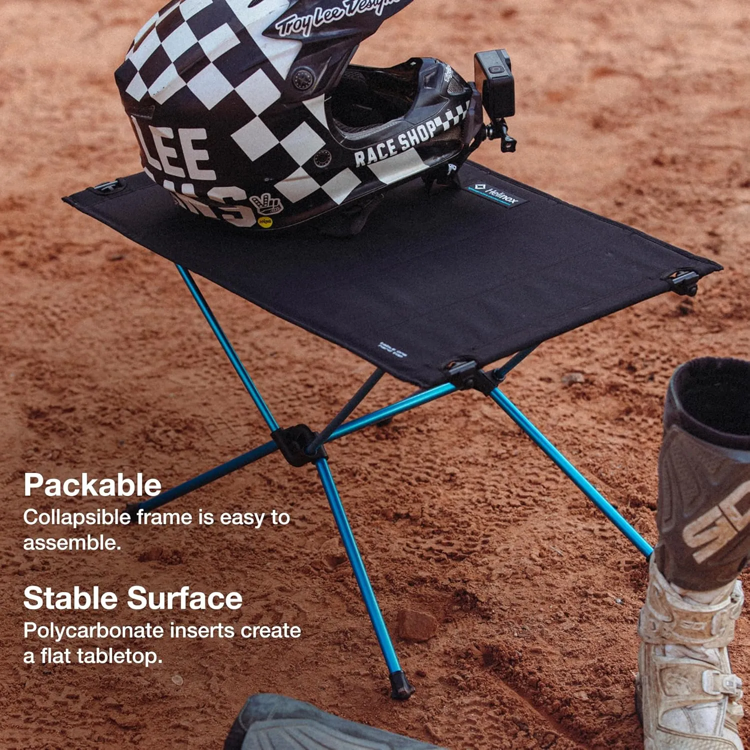 Helinox Table One Hard Top Lightweight, Collapsible, Portable, Outdoor Camping Table, Regular - 23 x 15 Inches, Black