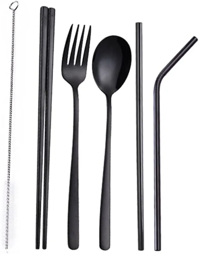 Hemoton 1set Portable Tableware Set Lightweight Cutlery for Travel Camping and Home Use Creative Dining Essentials with Storage Bag