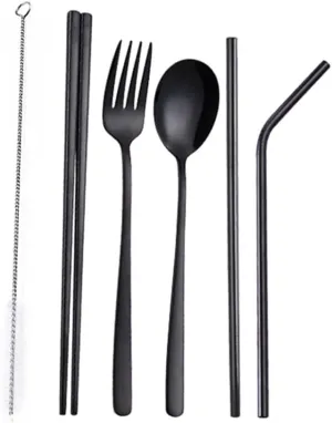Hemoton 1set Portable Tableware Set Lightweight Cutlery for Travel Camping and Home Use Creative Dining Essentials with Storage Bag
