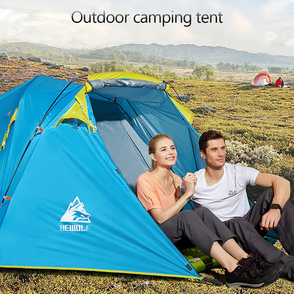 Hewolf Camping Tent 4P - Blue