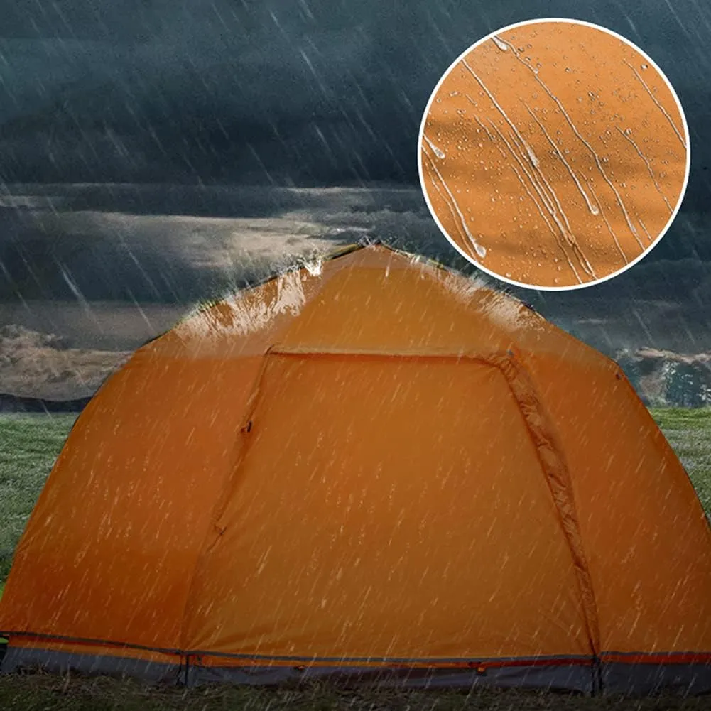 Hexagonal Tent Automatic Opening Pop Up Tent Outdoor Camping Tent Double Layer Portable Lightweight Backpack Tent Sunshade Shelter Beach Tent (Orange 3~5 Person)