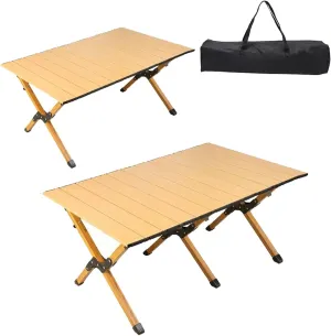 High-Carbon Steel Roll-up Picnic Table Camping Table Folding Table,Outdoor Resistant Perfect for Hiking, Fishing, Beach, Cooking,Garden BBQ,Travel Table