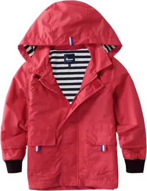 Hiheart Boys Girls Waterproof Hooded Jackets Cotton Lined Rain Jackets
