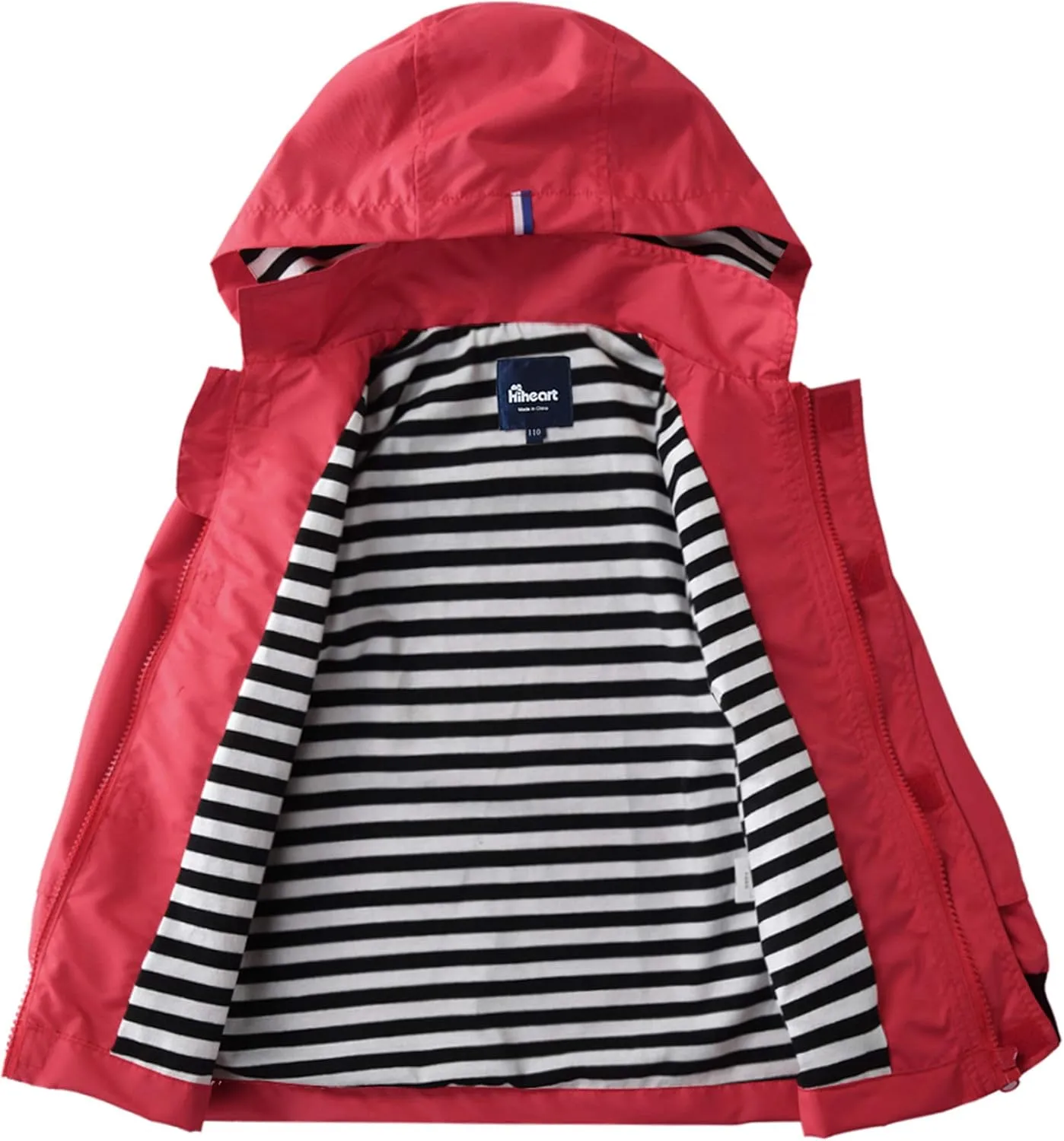 Hiheart Boys Girls Waterproof Hooded Jackets Cotton Lined Rain Jackets