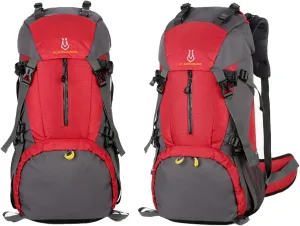 Hiking Backpack 60L Lightweight Waterproof Mountaineering Bag Durable Outdoor Sports Backpack For Mountaineering Camping Travel(Red)