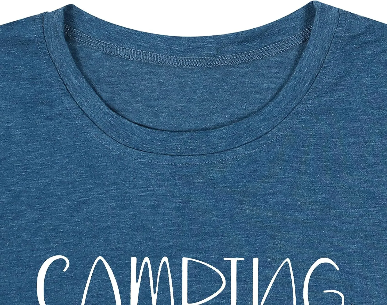 Hiking Camping Shirts for Women Funny Graphic Tees Shirts Happy Camper Letter Print Casual Tee Tops