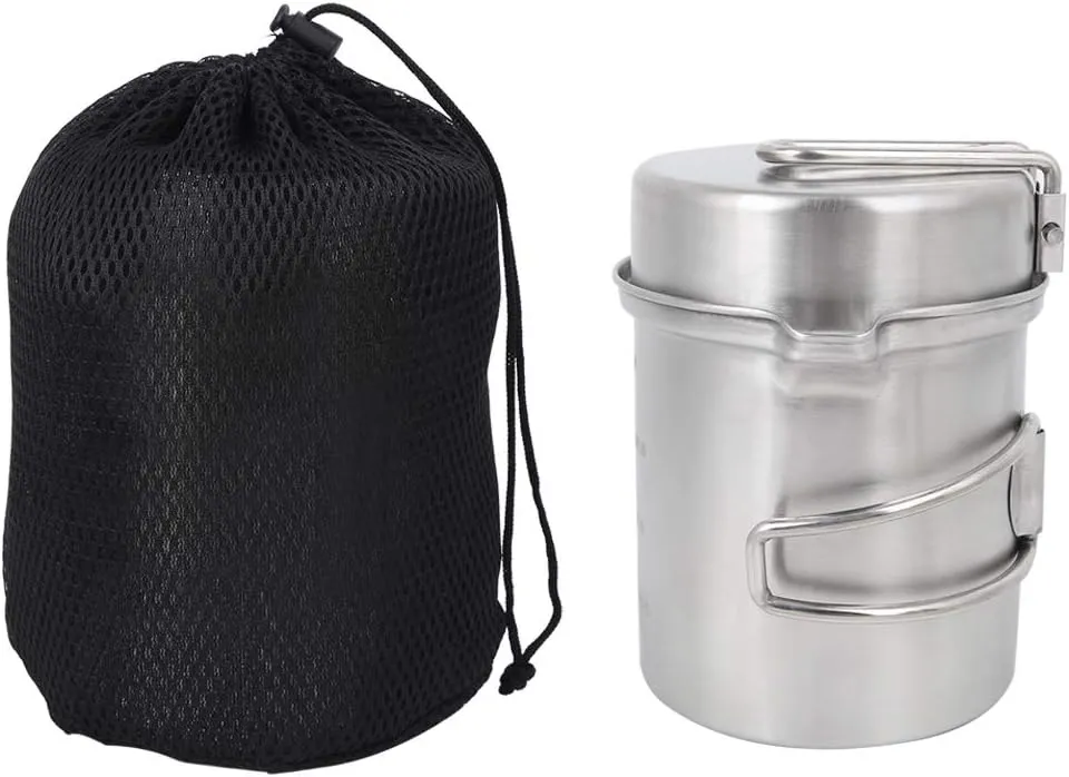 Hiking Pot Camping Cookware Set Lightweight Outdoor Cooking Gear Portable Cooking Utensils with Storage Bag for Backpacking Picnic Camping Hiking
