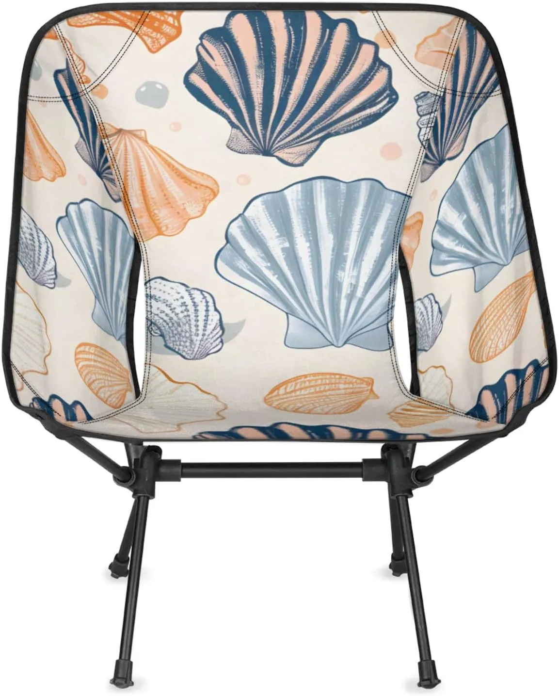 Honeybaby Folding Camping Chair Beautiful Seashells Print Camping Chairs Lightweight Portable Chair Outdoor Foldable Chairs for Camping Travel Picnic Beach Hiking