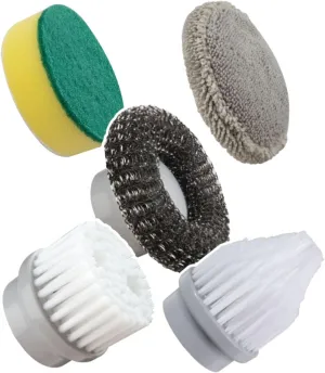 Horsepower Scrubber Complete 5-pack of Durable Premium Replacement Heads for Electric Spin Scrubber, AS-SEEN-ON-TV