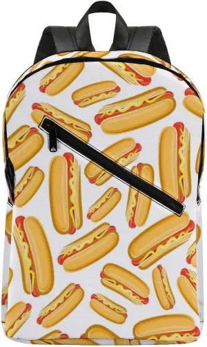 Hot Dog Classic Neutral Casual Lightweight Laptop Backpack Made of Materials, Suitable for Multiple Uses