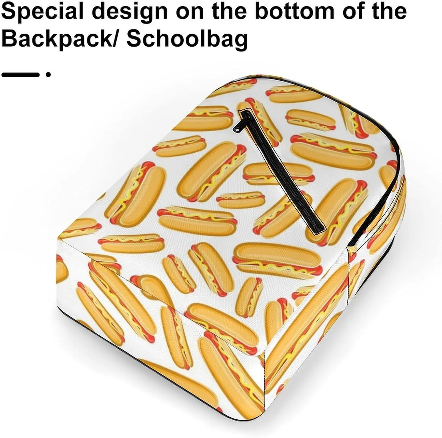 Hot Dog Classic Neutral Casual Lightweight Laptop Backpack Made of Materials, Suitable for Multiple Uses