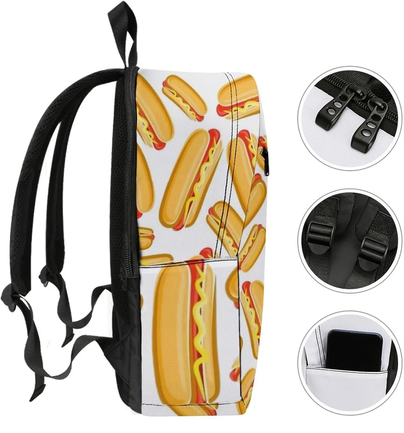 Hot Dog Classic Neutral Casual Lightweight Laptop Backpack Made of Materials, Suitable for Multiple Uses