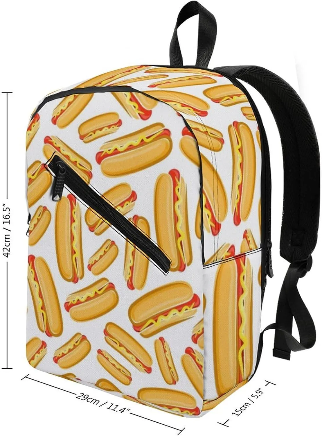 Hot Dog Classic Neutral Casual Lightweight Laptop Backpack Made of Materials, Suitable for Multiple Uses