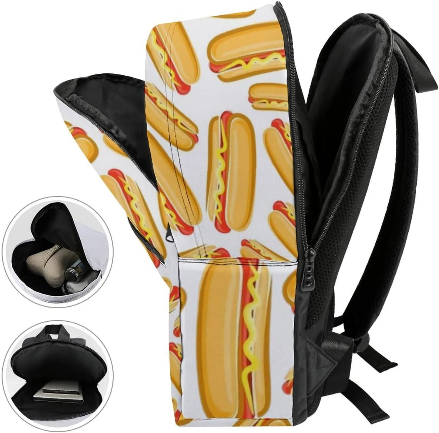 Hot Dog Classic Neutral Casual Lightweight Laptop Backpack Made of Materials, Suitable for Multiple Uses