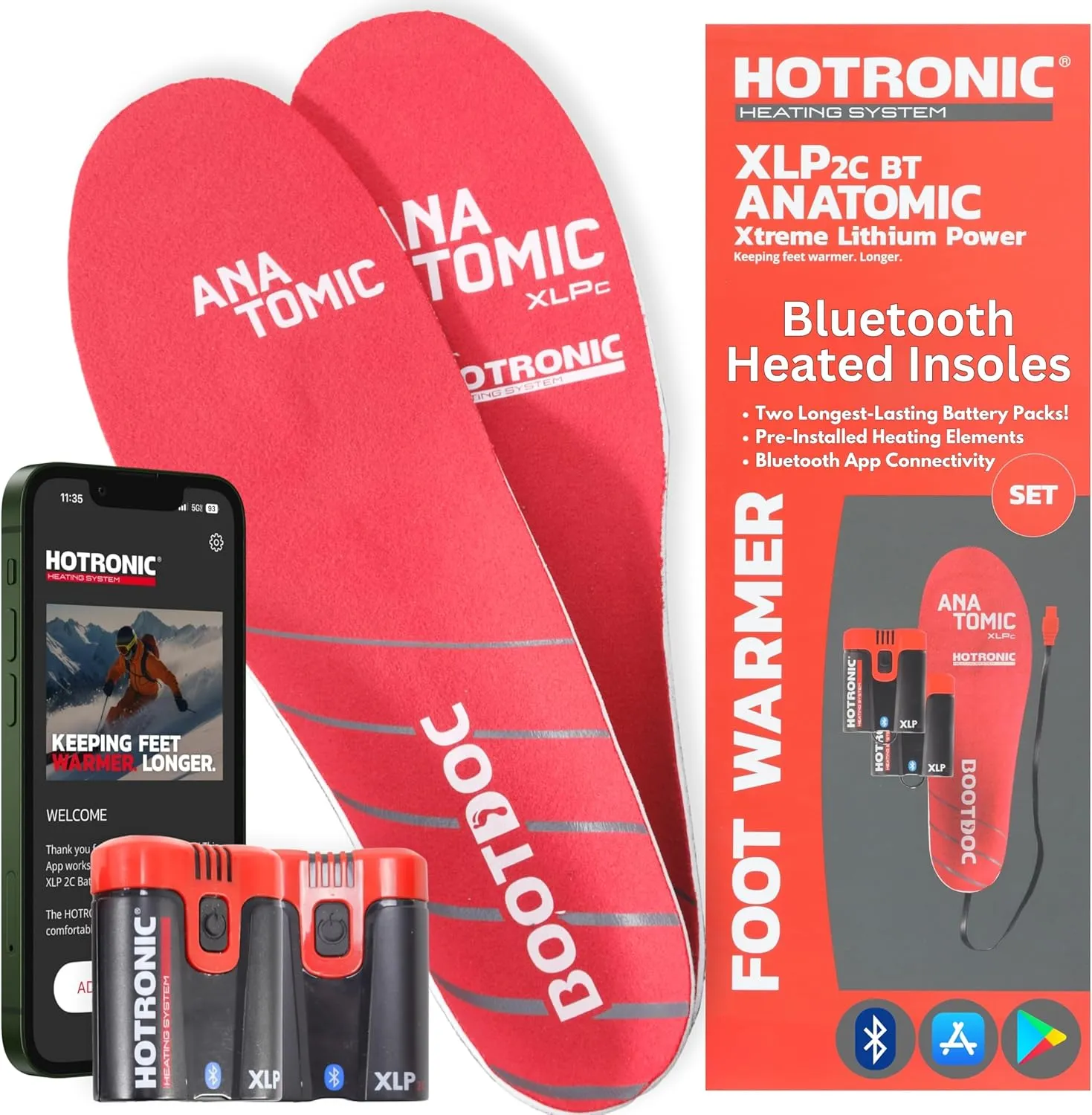 Hotronic Foot Warmer XLP 2C Bluetooth BDI Set