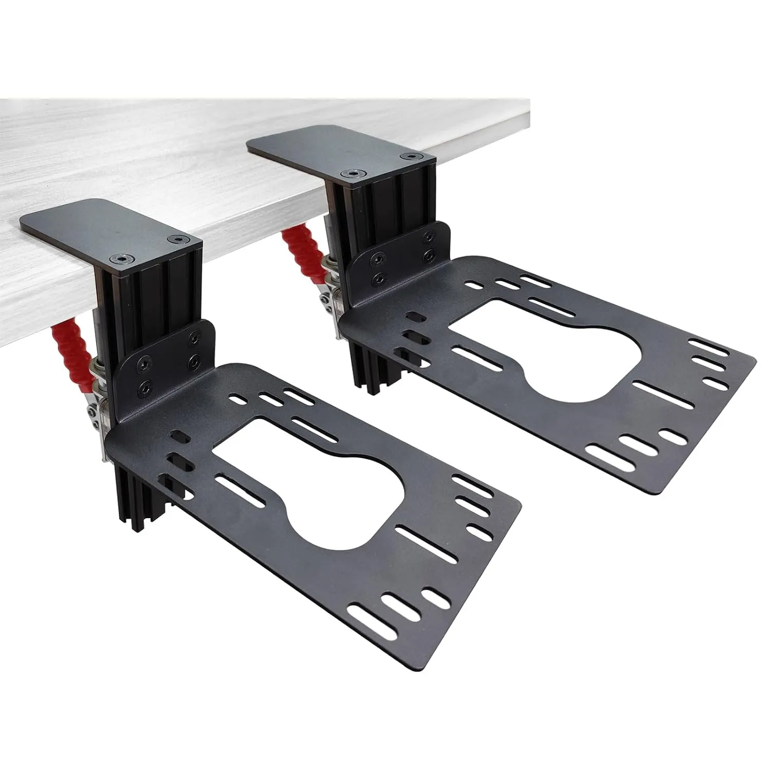 HTLAKIKJ 2 Set Hotas Desk Mount for Flight Simulator Controls - Compatible with Thrustmaster Sol R2/R1, Hotas 4/X/One/Stick X/T-16000M Flight Throttle and Joystick Hotas Flight Sim Controller Holder