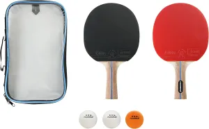 HUDORA Table Tennis Set Game/Match/Tournament - table tennis racket set with 2/2/1 rackets & 3 balls - Ping Pong racket set including storage bag - table tennis set ideal for beginners