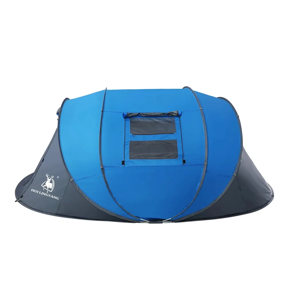 HUI LINGYANG Throw pop up tent 4-5-6 Person outdoor automatic tents Double Layers family Tent waterproof camping hiking tent