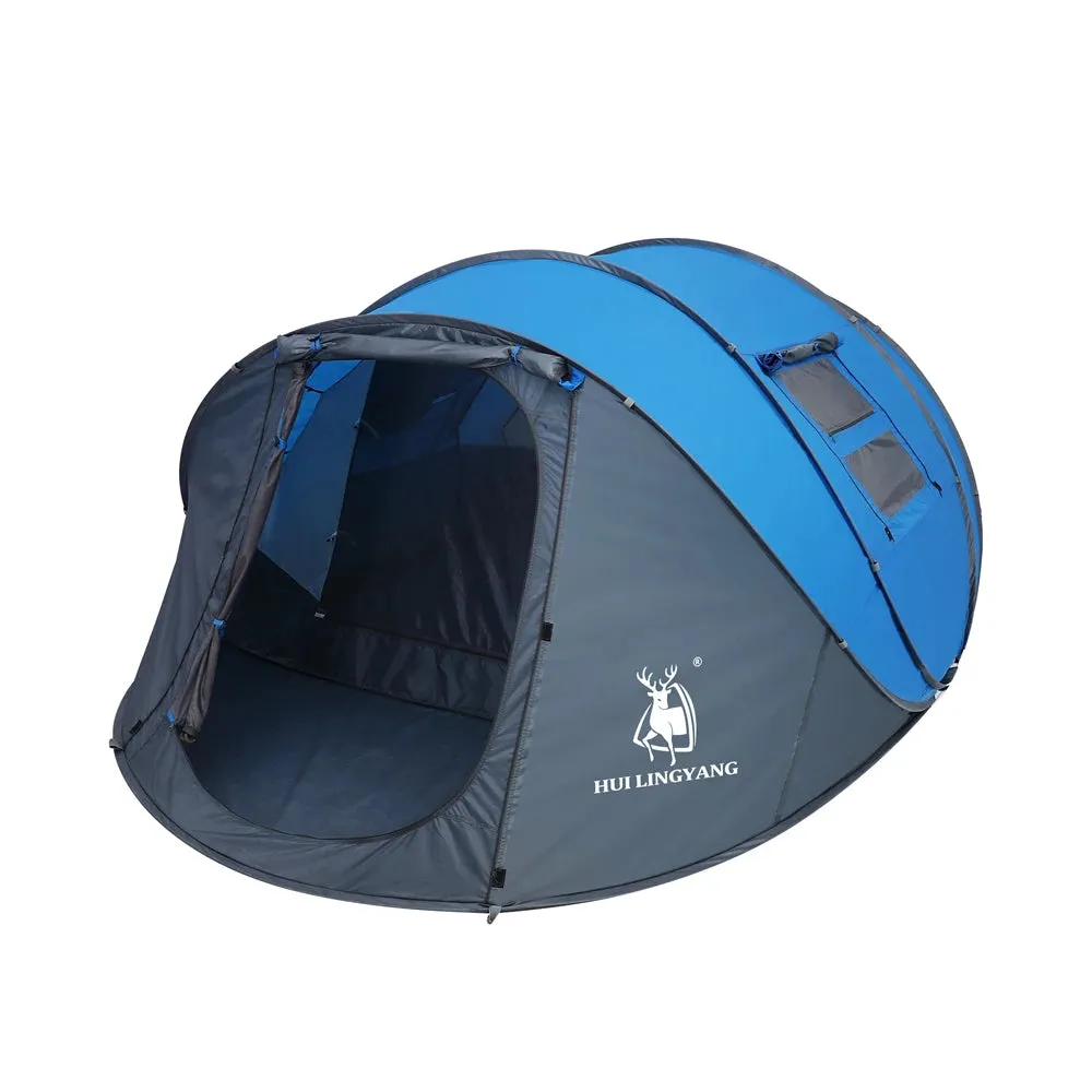 HUI LINGYANG Throw pop up tent 4-5-6 Person outdoor automatic tents Double Layers family Tent waterproof camping hiking tent