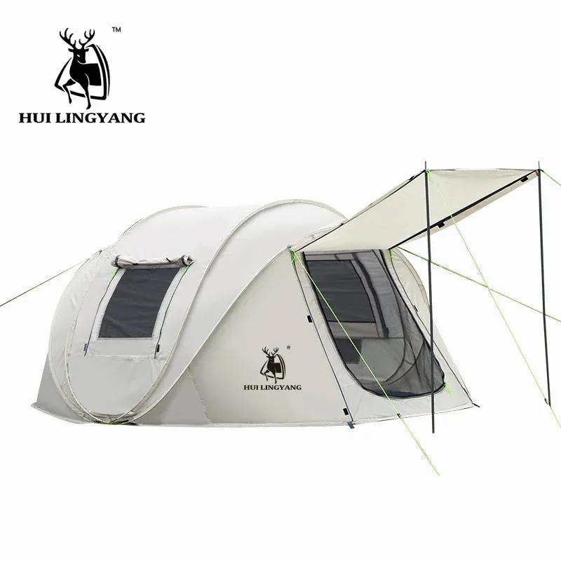 HUI LINGYANG Throw pop up tent 4-5-6 Person outdoor automatic tents Double Layers family Tent waterproof camping hiking tent