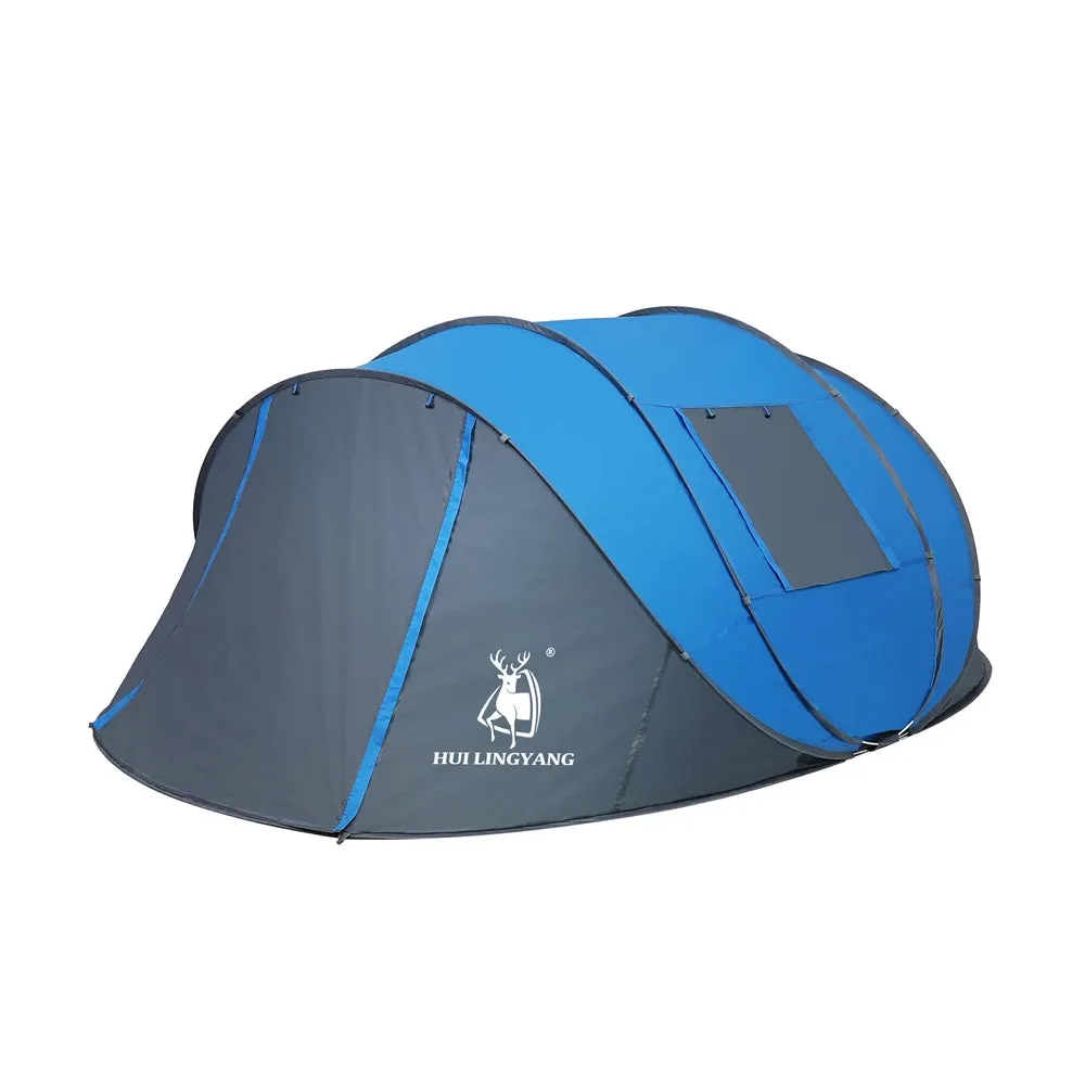 HUI LINGYANG Throw pop up tent 4-5-6 Person outdoor automatic tents Double Layers family Tent waterproof camping hiking tent