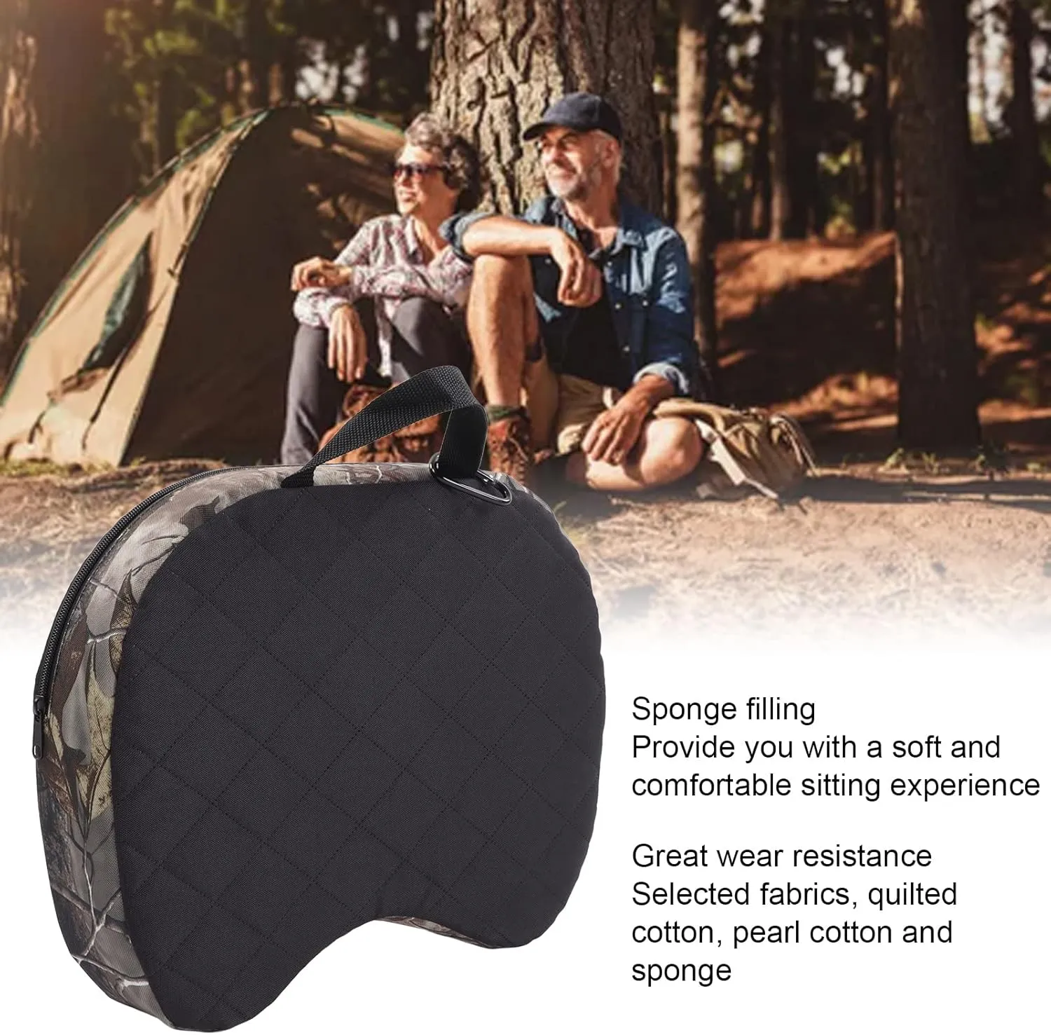 Hunting Seat Cushion, Hunting Camping Seat Camo Foam Mat Cushion Portable Seat Cushion with Handle Waterproof Foam Padded Sitting Pad for Outdoor Picnic