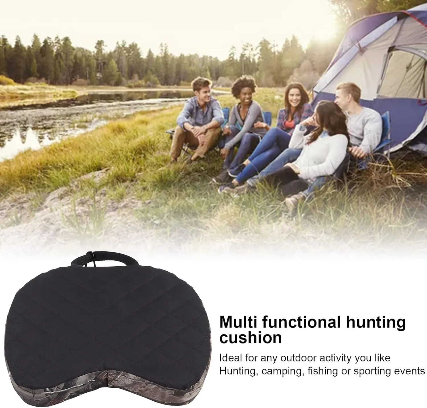 Hunting Seat Cushion, Hunting Camping Seat Camo Foam Mat Cushion Portable Seat Cushion with Handle Waterproof Foam Padded Sitting Pad for Outdoor Picnic