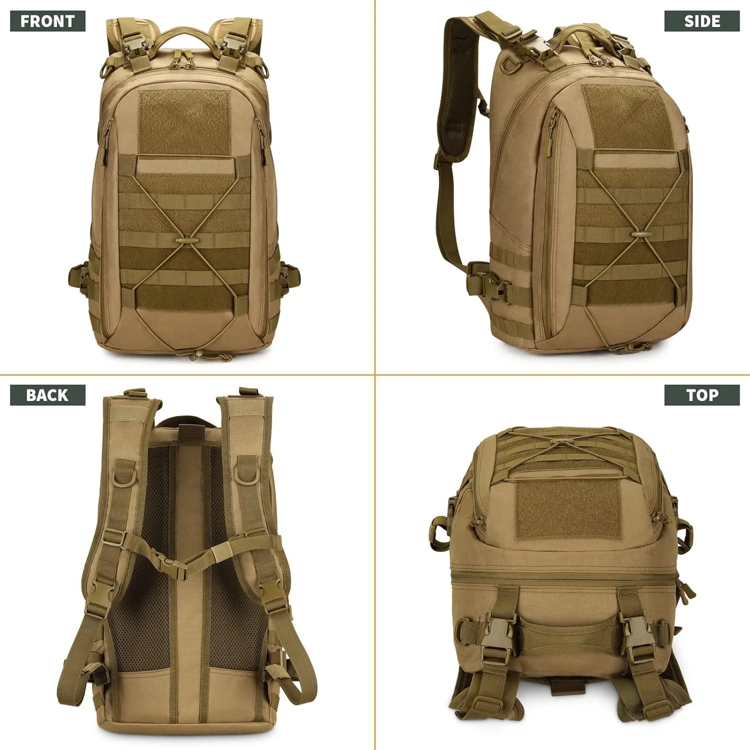 HUNTVP Military MOLLE Backpack Hunting Rucksack Gear Tactical Backpck Assault Pack Can Attach with the Vest and Belt
