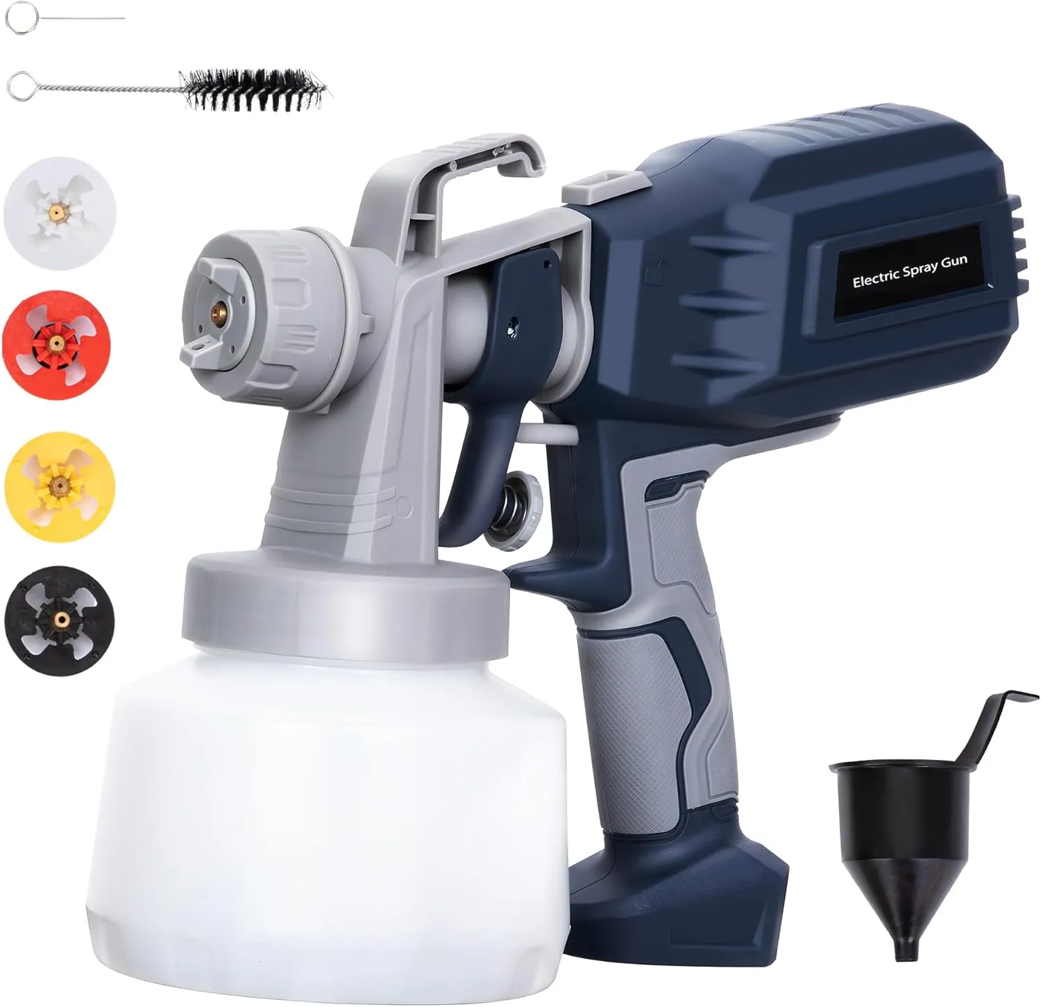 HVLP Air Gravity Spray Gun Set, 650W Paint Sprayer with 4 Nozzles and 3 Patterns, 1000ml Auto Gravity Feed Painting, Ideal for Furniture, Cabinets, Fence, Walls, Door, Garden Chairs