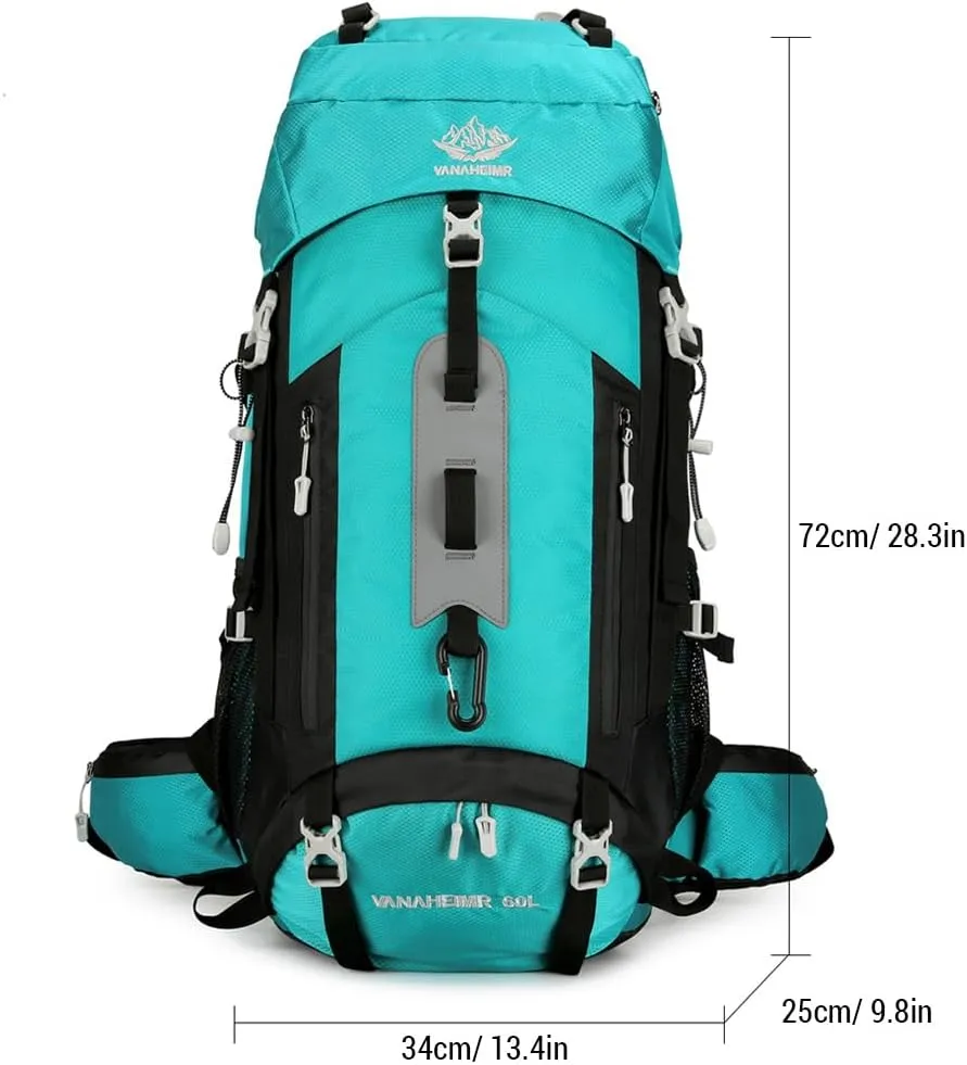 HXBER Waterproof Backpacking Mountaineering Backpack 60L Hiking Backpack Large ty Camping Backpack
