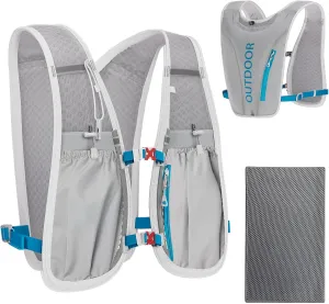 Hydration Running Vest Backpack,Lightweight Running Vest for Women with Reflective Strips & Adjustable Chest Band,Breathable Running Hydration Vest with Absorbent Towel,for Hiking,Cycling,Marathons